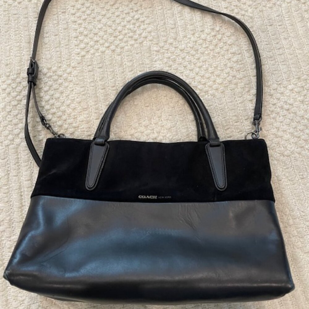 Coach Vintage Half Suede Half Smooth Leather Black  Purse